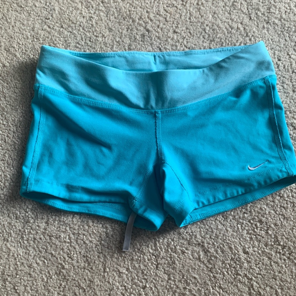 Blue Nike Adri fit shorts. Polyester material with adjustable string inside.